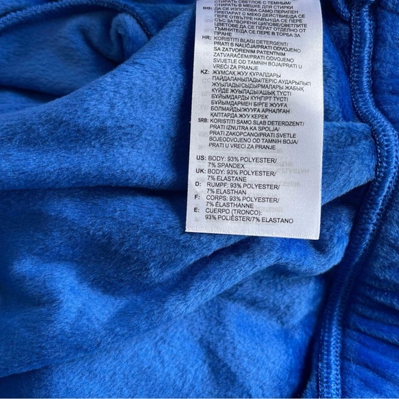 adidas X Jeremy Scott Blue Luxe Velour Crop Top Track Suit NWT - Picture 8 of 10